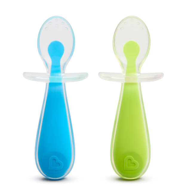 Cuillère pour bébé en silicone, 2pcs Baby Spoons Ustensile d'apprentissage  adapté à la dentition de première étape recommandé par les experts en  sevrage (bleu)
