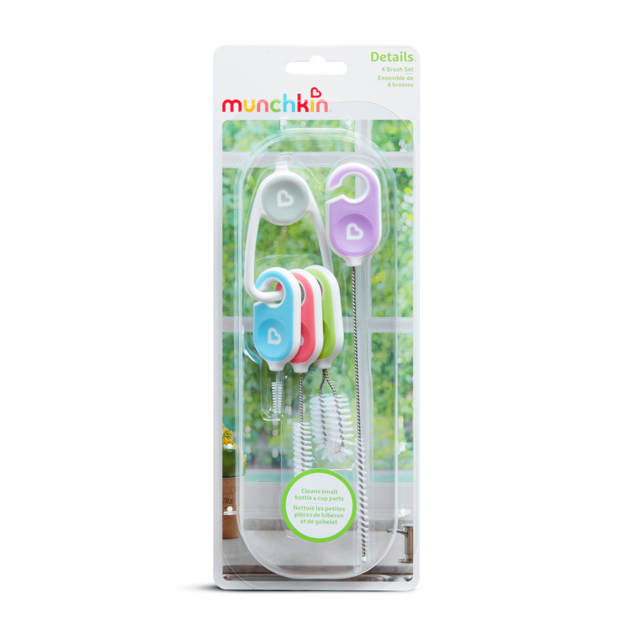 Munchkin® Kit de nettoyage pour biberons et petites pièces, avec panier  lave-vaisselle haute capacité et brosse à biberon en poils Bleu