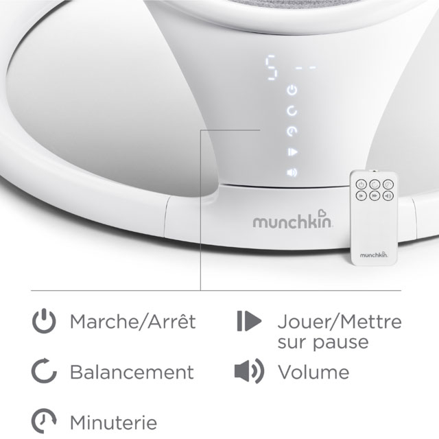 Munchkin Balançoire pour bébé légère compatible Bluetooth avec
