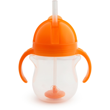 Click Lock Weighted Flexi-Straw Cup - 7oz (Orange)